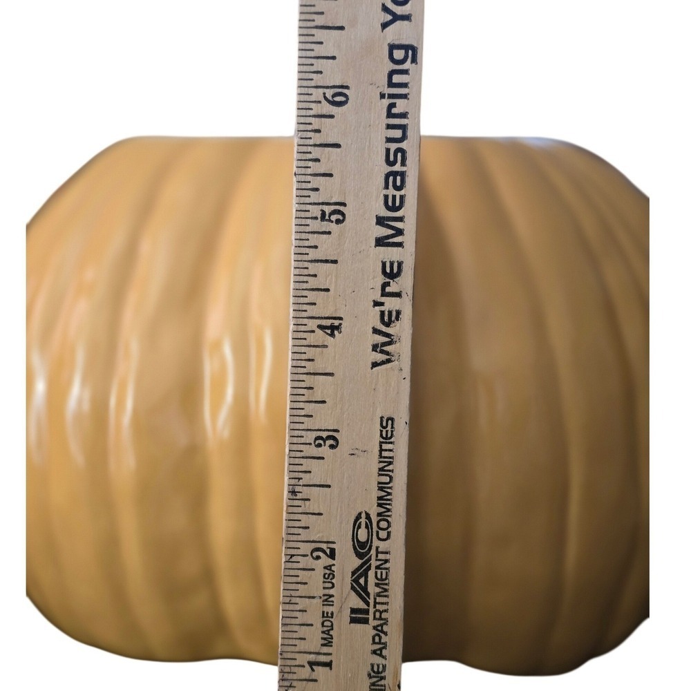 Williams Sonoma Pumpkin Tureen Lidded Serving Bowl Orange Ceramic Fall Harvest - Picture 9 of 11